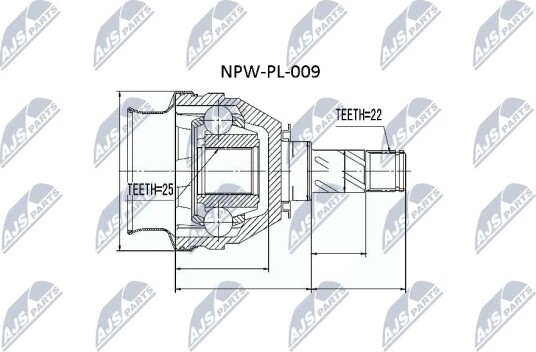 Nty Drivknute drivaksel NTY NPW PL 009