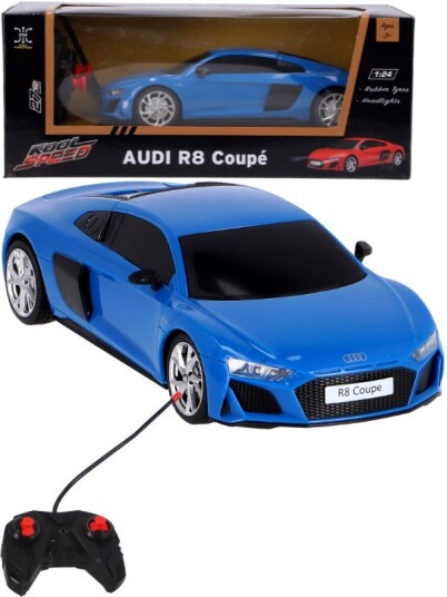 Audi R8 Coupe Radiostyrt bil med lys blå 18 cm