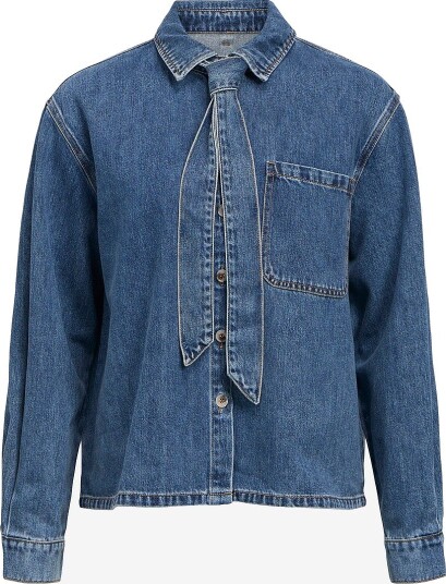 Object Skjorte Objrosie L/S Re Shirt Blå