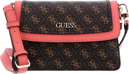 Guess Guess Camy 4G Logo Crossbody Veske Coral/Brown