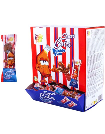 200 stk S&F Cola Bubblegum Sur Colaformet Tyggegummi i Dispensereske 1kg