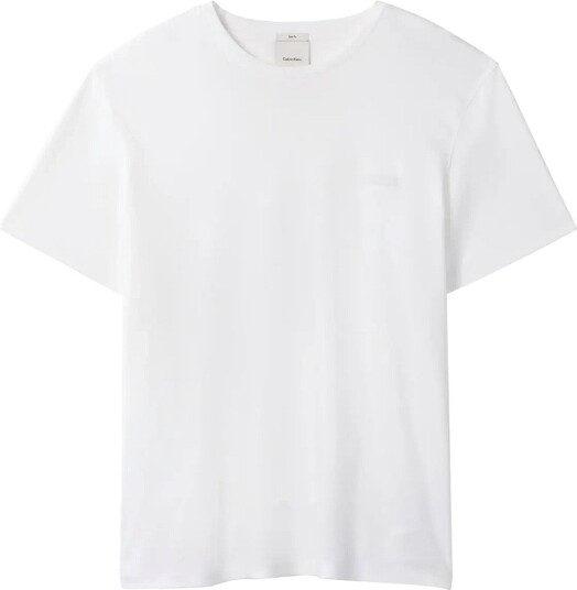 Calvin Klein Ss Slim Supima Logo Patch Tee White XL