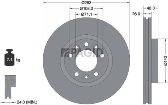 PAGID 55325NC Bremseskive