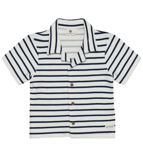 En Fant Skjorte k/e Stripe Middelalder Blue En Fant 3 år 98 Skjorte K/E Blå Hvit