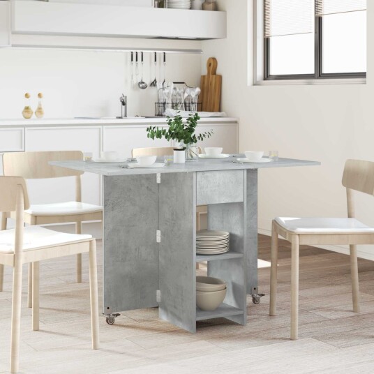 vidaXL Spisebord 115 x 70 x 75 cm Konstruert tre Betonggrå Rektangulær