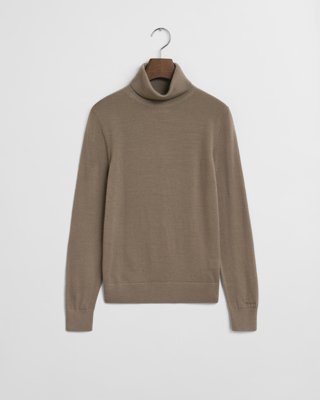Gant Genser i ekstra fin merinoull med høy hals TAUPE BEIGE S Gant Genser i ekstra fin merinoull med høy hals TAUPE BEIGE S