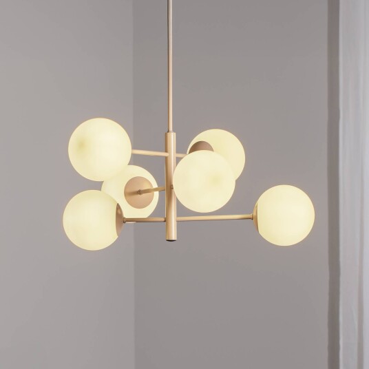 Domiluce Aurora hengelampe beige Ø 60 cm 6 lyskilder glass E14