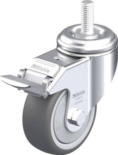 Blickle 848709 Lkra-Path 80Kf-Fi-Gs12 Styrehjul Med Brems Hjuldiameter 80 Mm Bæreevne Maks. 120 Kg 1 Stk