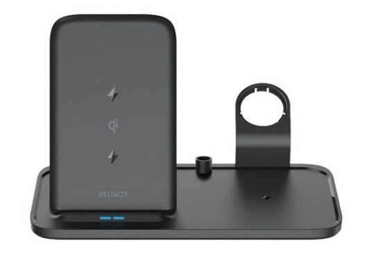 Deltaco 2-in-1 wireless charger 10 W 5 W USB-A