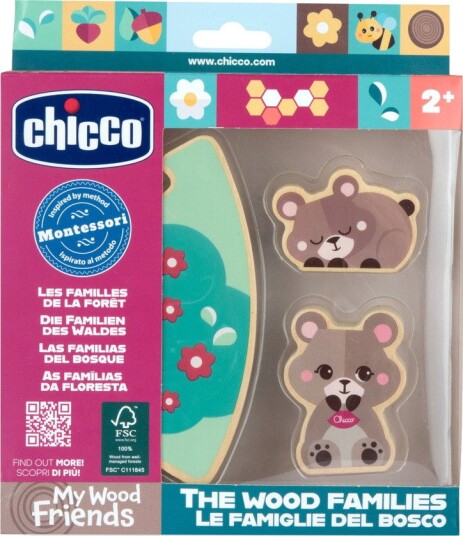 Chicco 184927 Trefigurer - 2 Bjørner, Mor Og Unge - Natur, Brun - Fra 2 År