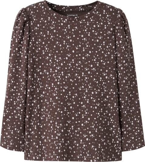 Name It Genser NmfNicole Rib Slim Handlekurv Name It 2 år (92) Genser Brun Hvit
