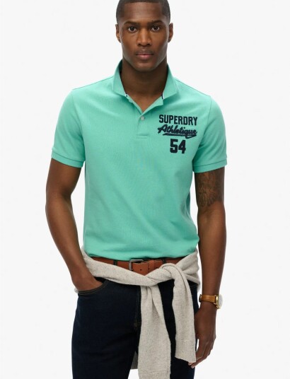 Superdry Applique Classic Fit Polo Green L Superdry Applique Classic Fit Polo Green L