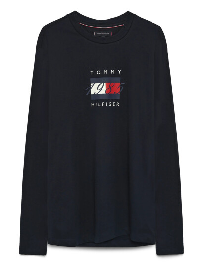 Tommy Hilfiger Linear Flag Graphic Ls Tee - Navy - M Tommy Hilfiger Linear Flag Graphic Ls Tee - Navy - M