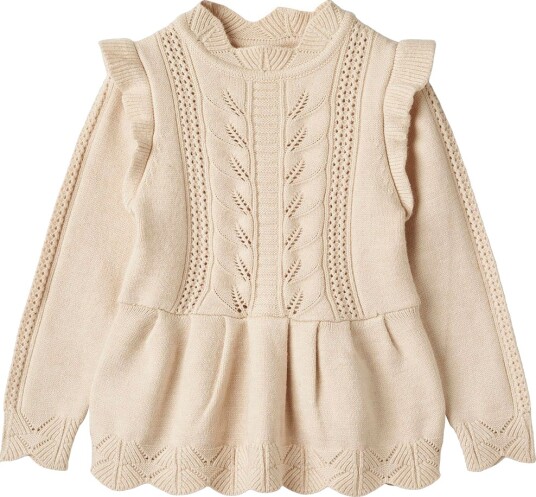 Fliink Genser Strikk Viskose Alilly Peplum Sandshell Fliink 104 Genser Beige