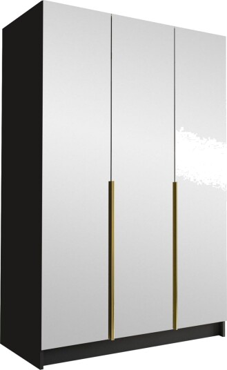 Herrljunga Garderobe med Speil 150 cm - Svart/Gull