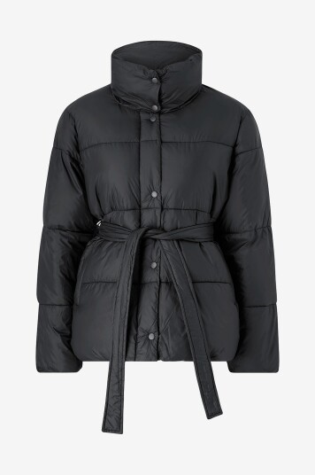 Gina Tricot Pufferjakke Belted Puffer Svart