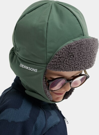 Didriksons Kids" Biggles Cap Dark Moss 56