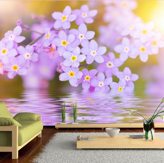 Fototapet Violet Petals In Bloom 100x70 - Artgeist sp. z o. o.