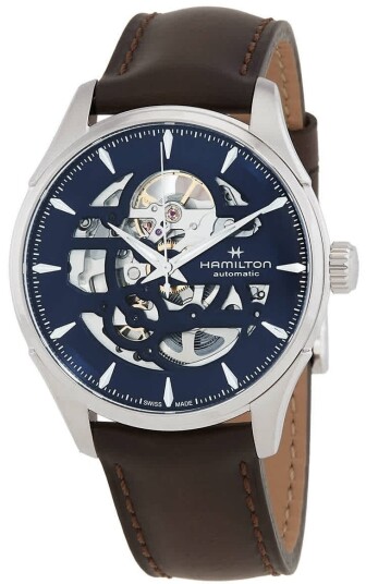 Hamilton Herreklokke H42535541 Jazzmaster Skeleton Blå/Lær Ø40 mm