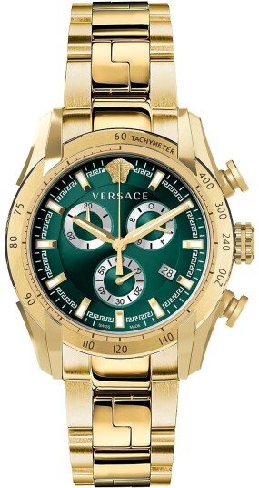 Versace Herreklokke VE2I00621 V Ray Grønn/Gulltonet stål Ø44 mm