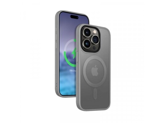 Crong Dėklas Hybrid Frost Mag Cover Iphone 15 Pro Max Magsafe Szare