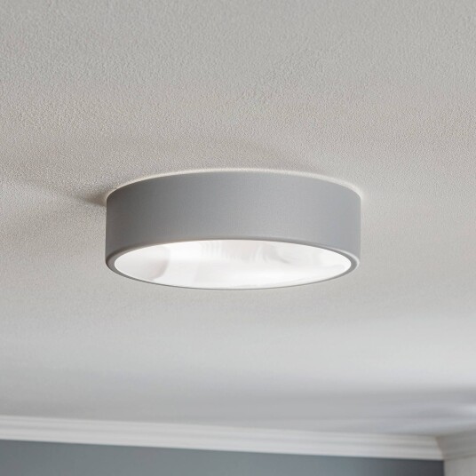TEMAR LIGHTING Taklampe Cleo 300 IP54 Ø 30 cm grå TEMAR LIGHTING Taklampe Cleo 300 IP54 Ø 30 cm grå