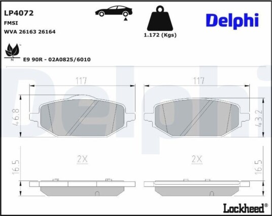 DELPHI LP4072 Bremseklosser