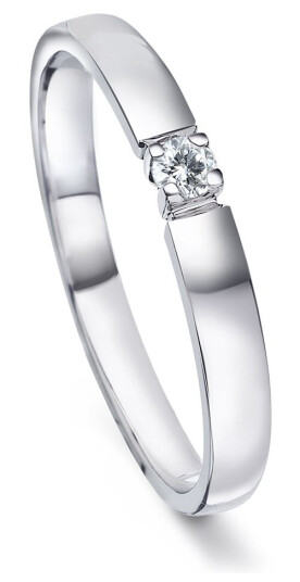 Pan Jewelry, Angelica alliansering i 585 hvitt gull med diamanter 0,10 ct WSI