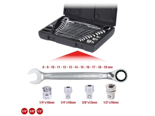 Ks Tools 503.4666, Kromvanadiumstål, 72 Stykker, Din 3113, Iso 3318, Din 3120, Iso 1174, 16 Stykker, 1,79 Kg
