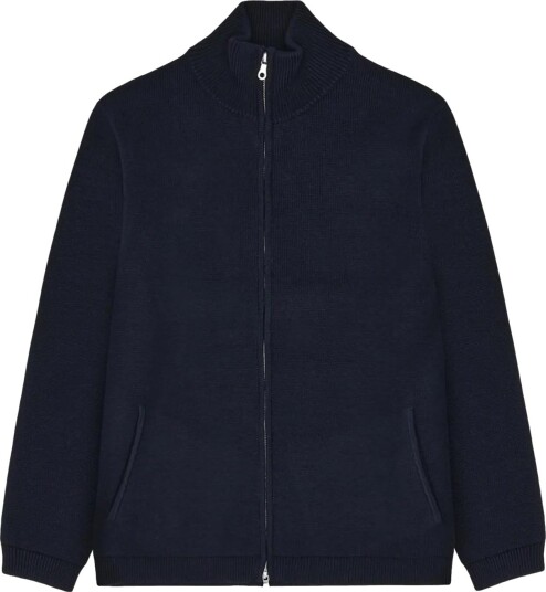 Garment Project Zipper Knit Cardigan Navy NAVY S Garment Project Zipper Knit Cardigan Navy NAVY S