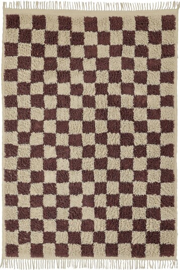 Ryetepper   Elsey Natural Cotton Shaggy beige/brun Størrelse: 240 x 340 cm