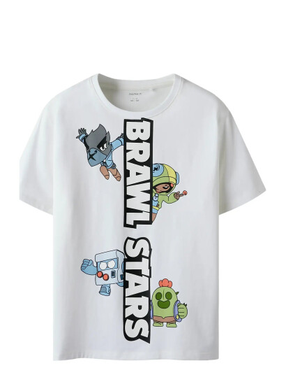 name it Nkmjok Brwlst Ss Nreg Top Box Noos Bfu White 122-128