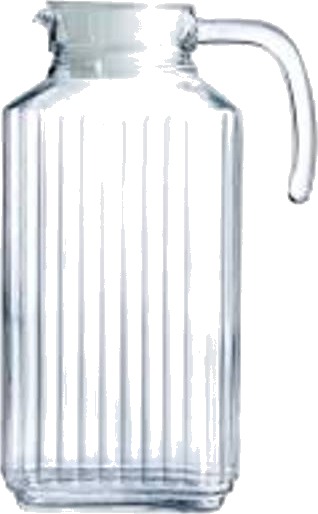 LUMINARC Quadro Kjøleskapsmugge med hvitt lokk, 1,7 liter