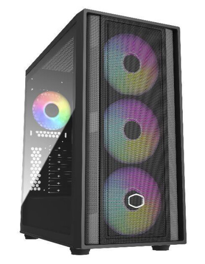 Cooler Master MasterBox 600 Mid Tower Kabinett med Herdet Glass - Svart Cooler Master MasterBox 600 Mid Tower Kabinett med Herdet Glass - Svart