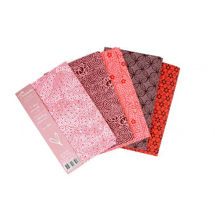 Tissu De Marie Tissu de Marie Fat Quarter Rose 50x57cm 5 stk