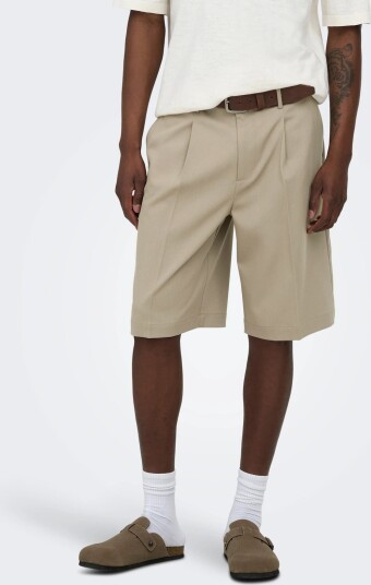 ONLY & SONS Onsdaves Loose Tailored 0346 Shorts Frml   Beige   XXL