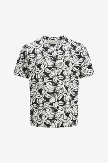 Jack & Jones Junior T skjorte Jorsplit Aop Tee SS Crew Neck Jnr Svart