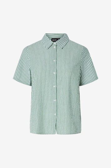 pieces - Bluse pcSally SS Shirt Wvn - Grønn