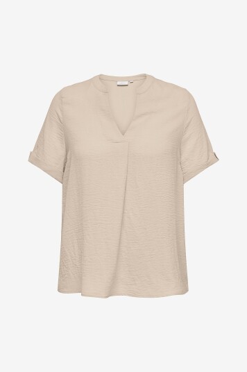Only Carmakoma Topp carJackie Life S/S V neck Top Grå