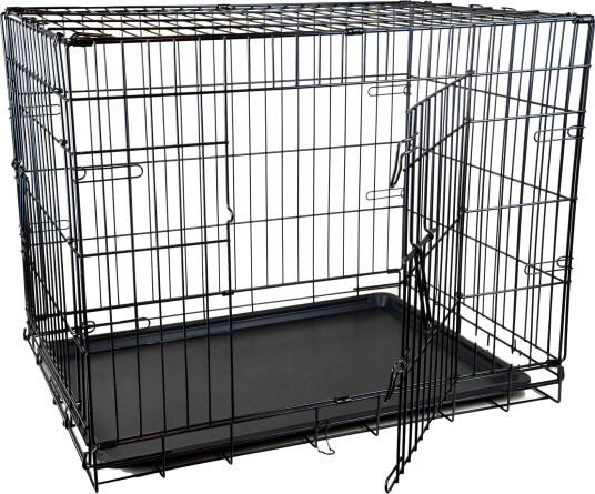 Pritax Stålbur Fido S 61x54x58cm Svart - Robust Hundebur i Aluminium