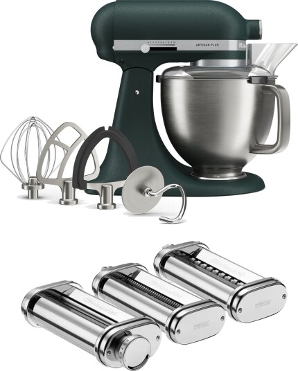 Kitchenaid Artisan Plus kjøkkenmaskin med pastasett 4,7 liter pebbled palm