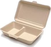 Burgerboks 2 Rum 240X160x60 Mm Med Hængslet Låg Bagasse,2 Pk X 125 Stk/Krt