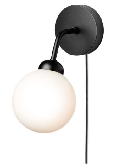 Nuura Apiales Vegglampe Sateng Sort med Ledning