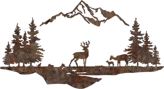 Dekorativt metallveggtilbehør Wallxpert Rusty Landscape 38 x 70 cm
