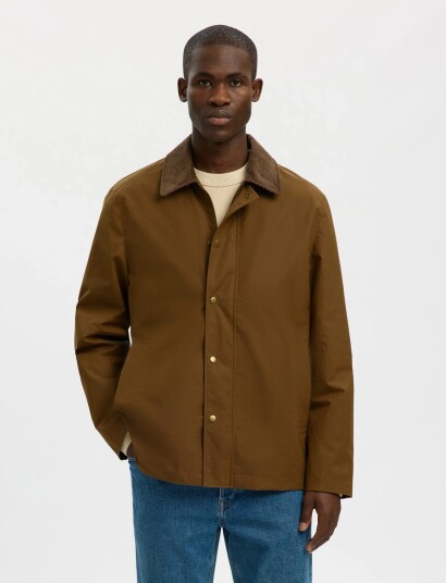 Selected Slmwalter Waxed Cotton 2.0 Jkt Noos   Brown   XL