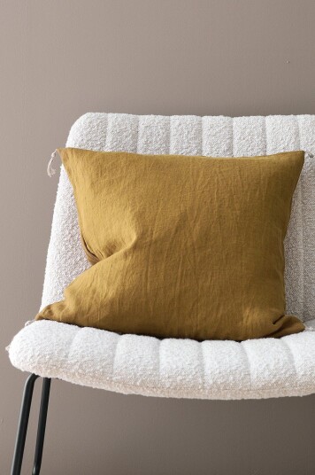 Ellos Home Putetrekk Candice Tassel i vasket lin 50x50 cm Grønn