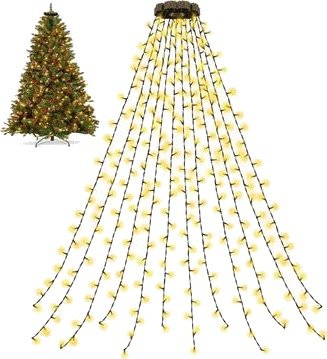 LED-lyskjede til juletre med ring - 200 LED, EU-plugg, 1.5m - varmhvit