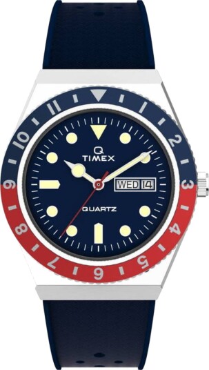 Timex Q Diver 38mm Rubber Strap Blue/Red Timex Q Diver 38mm Rubber Strap Blue/Red