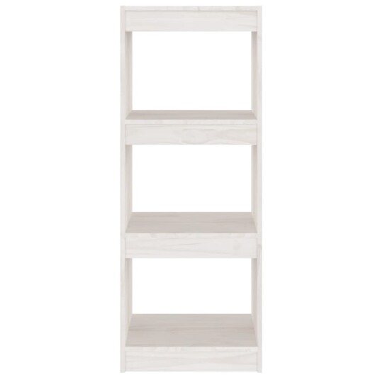 vidaXL Bokhylle/romdeler hvit 40x30x103,5 cm heltre furu