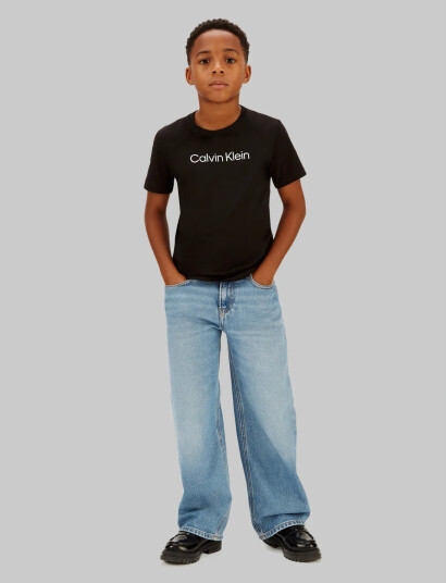 Calvin Klein Inst. Logo Ss T-Shirt Black 128 Calvin Klein Inst. Logo Ss T-Shirt Black 128